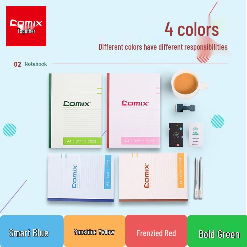COMIX C4503 A5 Soft Cover Notebook, 40 Pages, 12-Pack