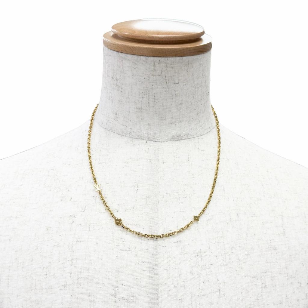 Excellent LOUIS VUITTON Necklace Chain LV Yours Monogram flower gold mens M02740 Used