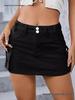 European & American Style Autumn Low-Waist Slim Fit Hip-Hugging Solid Color Skirt for Women