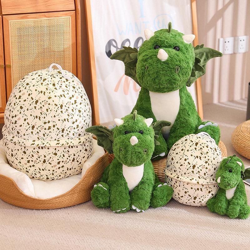 Niedliches Drachen Plüschtier mit Flügeln Dinosaurier Ei Stofftier für Kinder Weiche und kuschelige Puppe für Mädchen