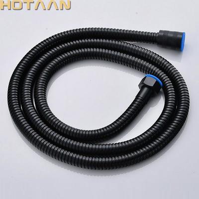 Schwarze Farbe 1,5 m Edelstahl Flexibler Duschschlauch Doppelte Verriegelung mit EPDM-Innenschläuchen .,Großhandel YT-5111-F