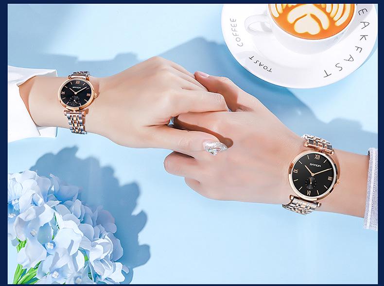 Sanda Summer Steel Band Couple Watches - Trendy Waterproof Wristwatches for Men and Women