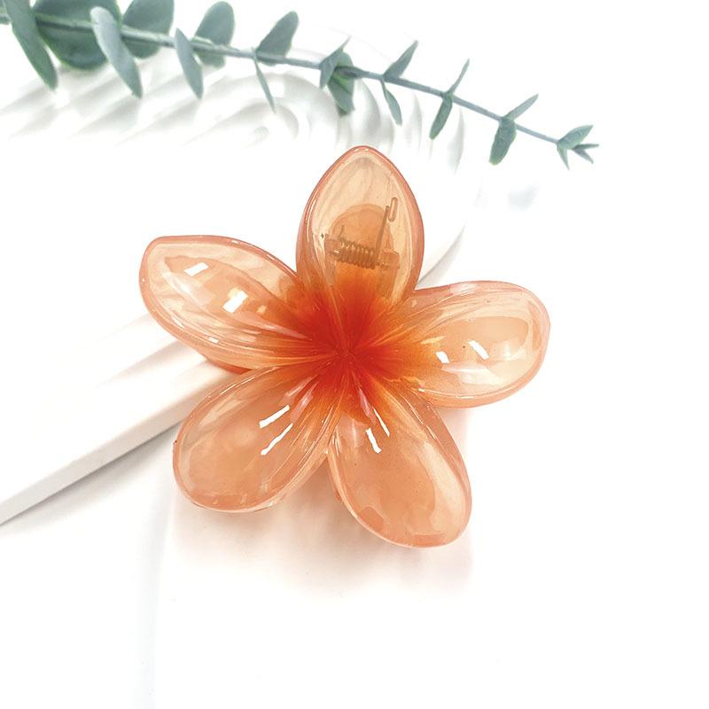 Retro Colorful Frangipani Flower Hair Claw Clip for Women
