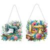 2 Stück Nähmaschine Thema 2D Flach DIY Diamantkunst Anhänger Sonderform Diamantmalerei Set Fensterhängekunst für Heimdekor