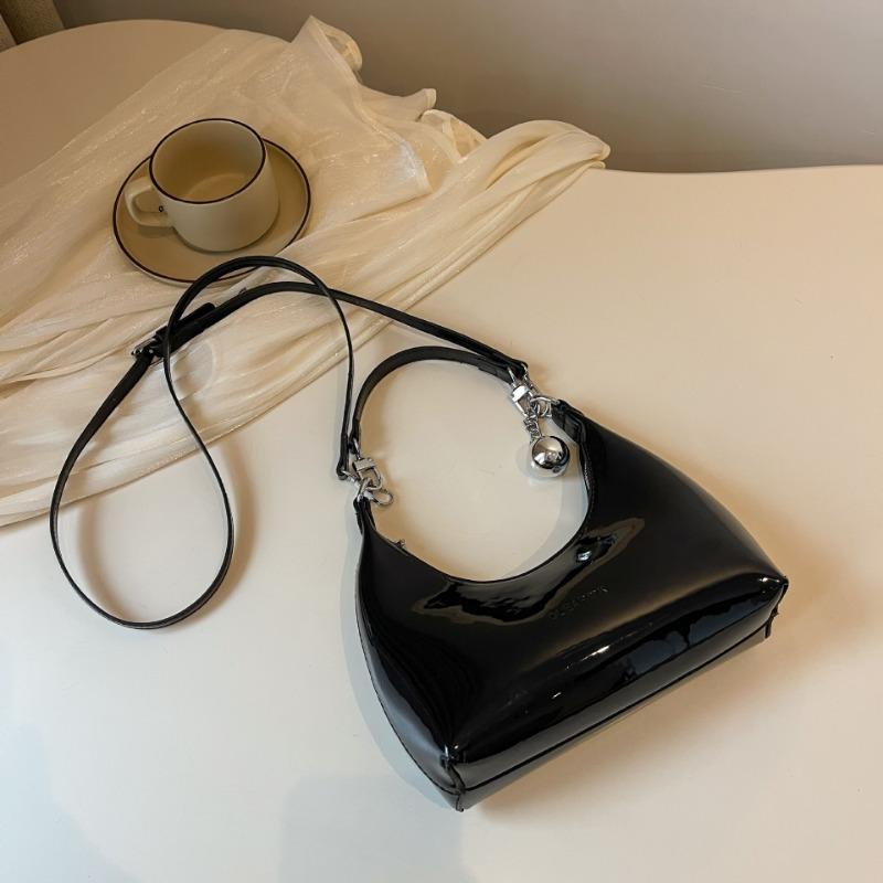

Solid color trendy personality daily commute handbag simple casual shoulder bag niche design messenger bag чорний