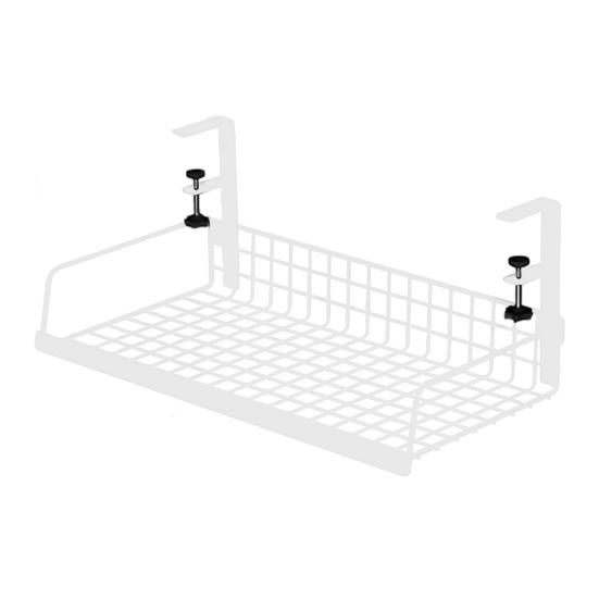 

Storage Rack Under-Desk Cable Management Tray Large Capacity Hollow Design Easy to Install Adjustable Cable Management Rack White