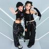 Girls' Jazz Dance Outfit: Mesh Long Sleeve, Suspender, Crop Top, Street and Catwalk Performance Costume