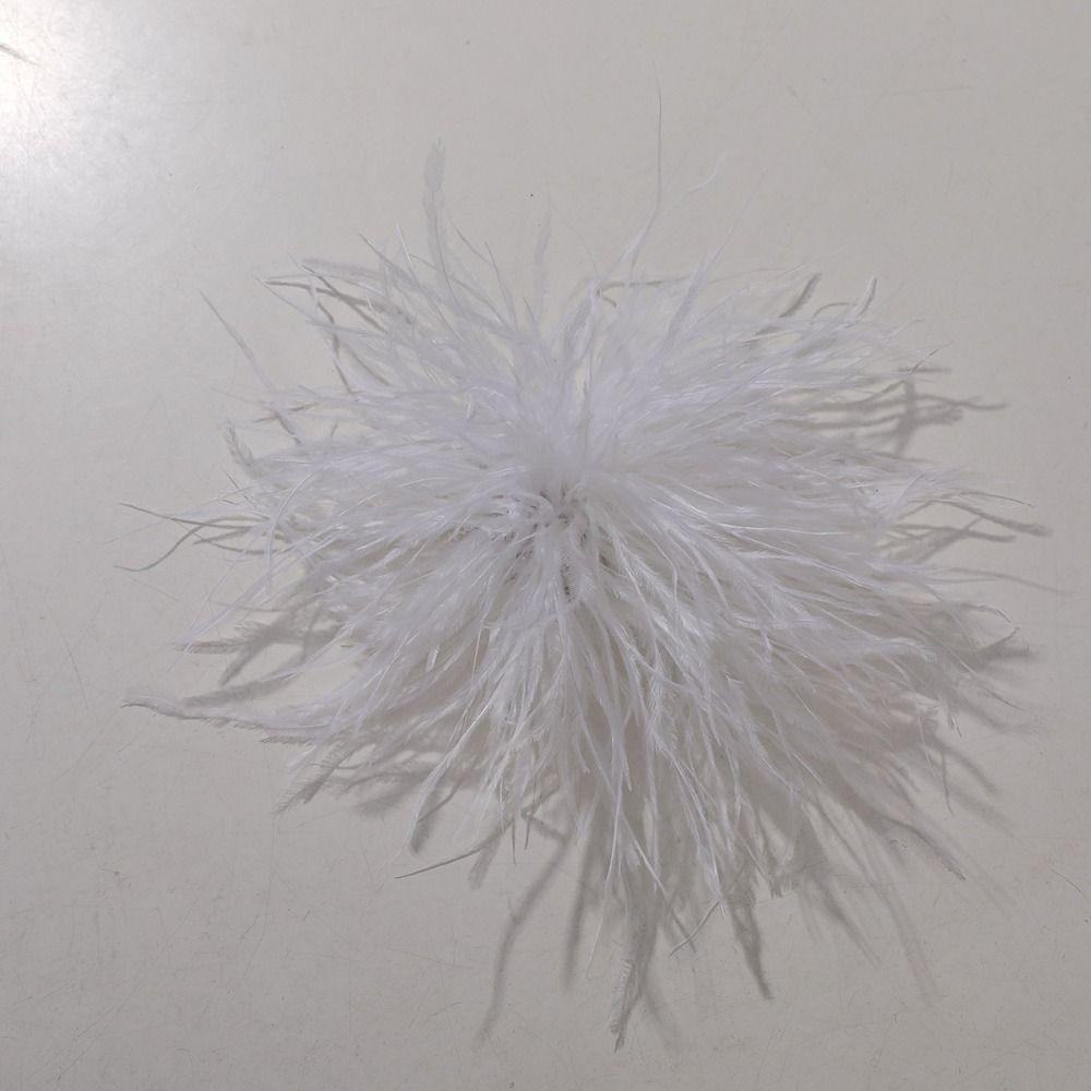 Fluffy Ostrich Feather Applique Handmade Feather Pin Feather Patch  DIY Handmade Accessory