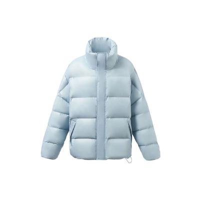 Li Ning Sports Fashion Serie Einfarbig Warm Stehkragen Kurze Daunenjacke Damenjacke Blau AYMR506-3