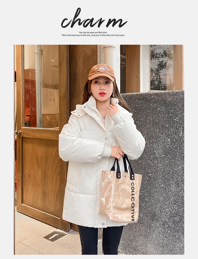 Meilade Women's Winter Korean Style Mid-Length Petite Down Cotton Coat - Thick Loose Fit Bread Jacket