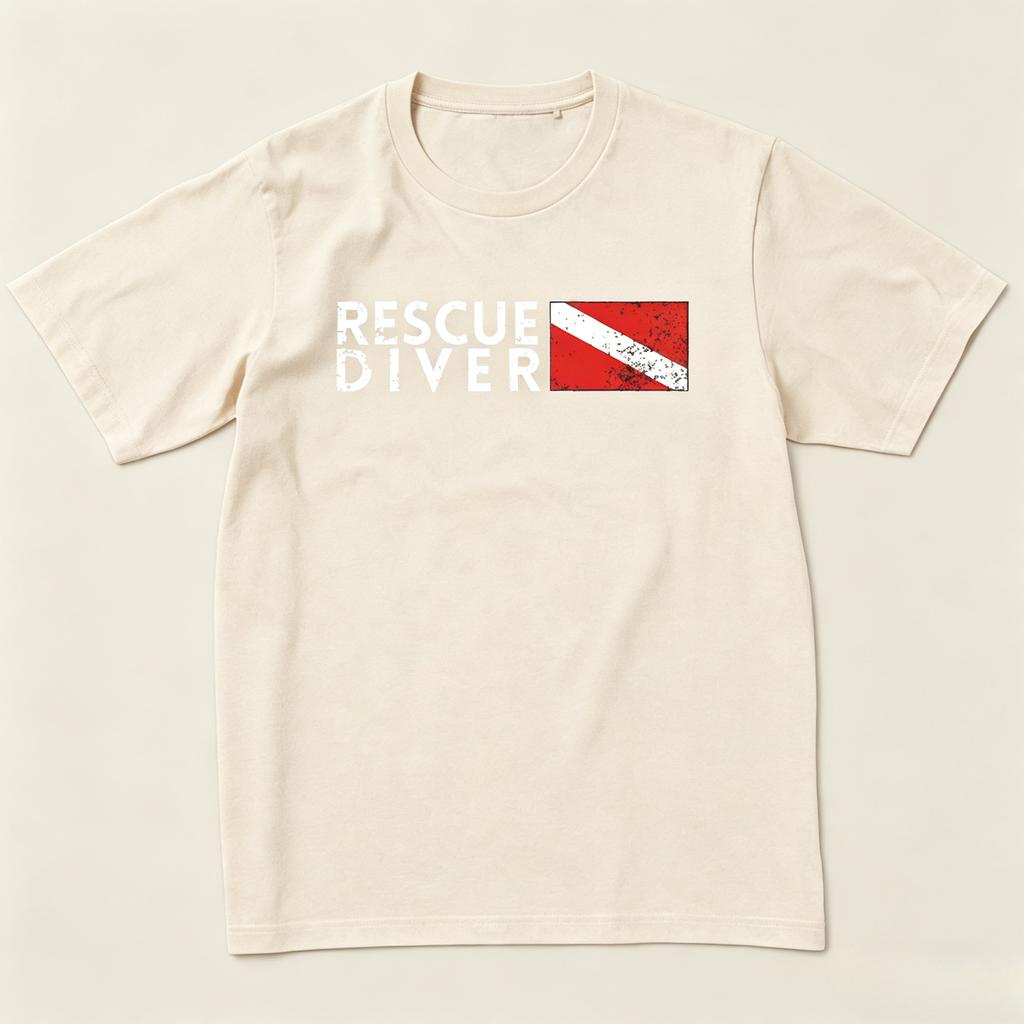 Extreme Sports Free Diver Rescue Diver Flag Scuba Diving Enthusiast Shortsleeved Unisexs Clothing Womens 2026 Summer New Tshirt