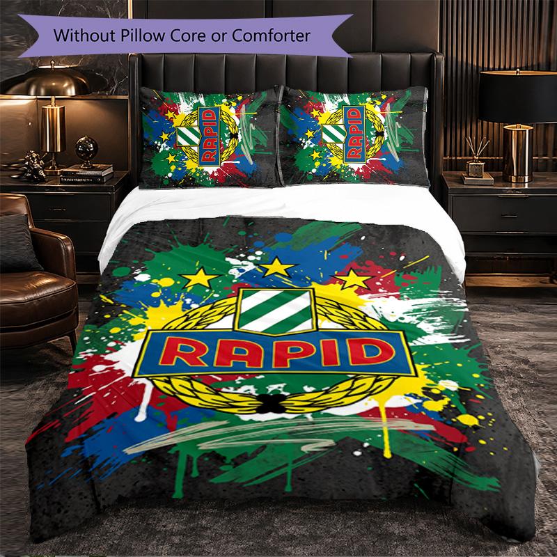 Rapid Wien FC Themed Bedding 3Pcs Duvet Cover Set Decorative Bed Linen For Teen Room Home Decoration
