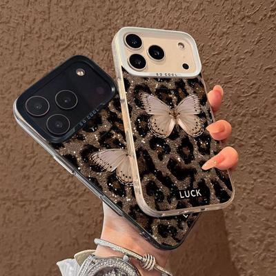 Leopard Print Butterfly Fashion Phone Case for New iPhone Models