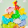 Happy Stacking Dinosaurs,Wooden Stacking Toy For Toddlers, Colorful Dinosaur Balancing Activity Toy, Improves Fine Motor Skills And Dexterity