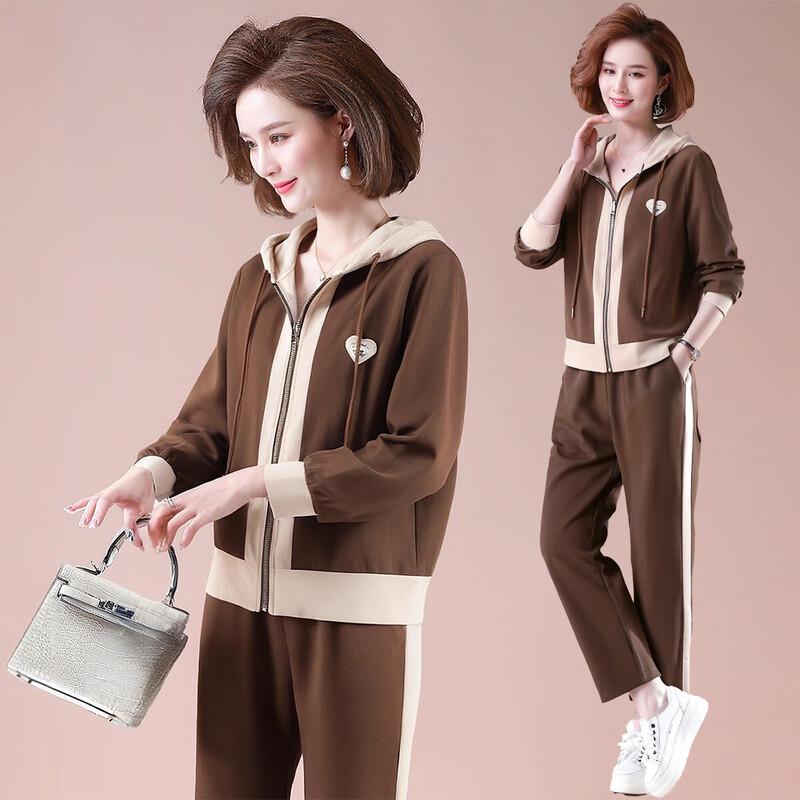 

XUEXI Женский повседневный спортивный костюм с капюшоном для среднего возраста, весна 2025 XL