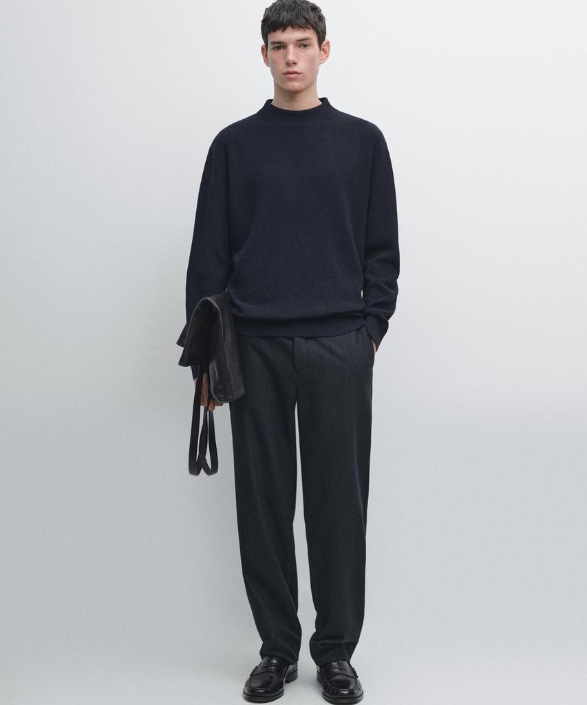 Masimodutti Turtleneck Cotton Blend Knit Sweater