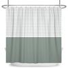 Minimalist Striped Shower Curtain Modern Color Block Gradient Design Waterproof Bath Curtain Bathroom Decor Polyester With Hooks