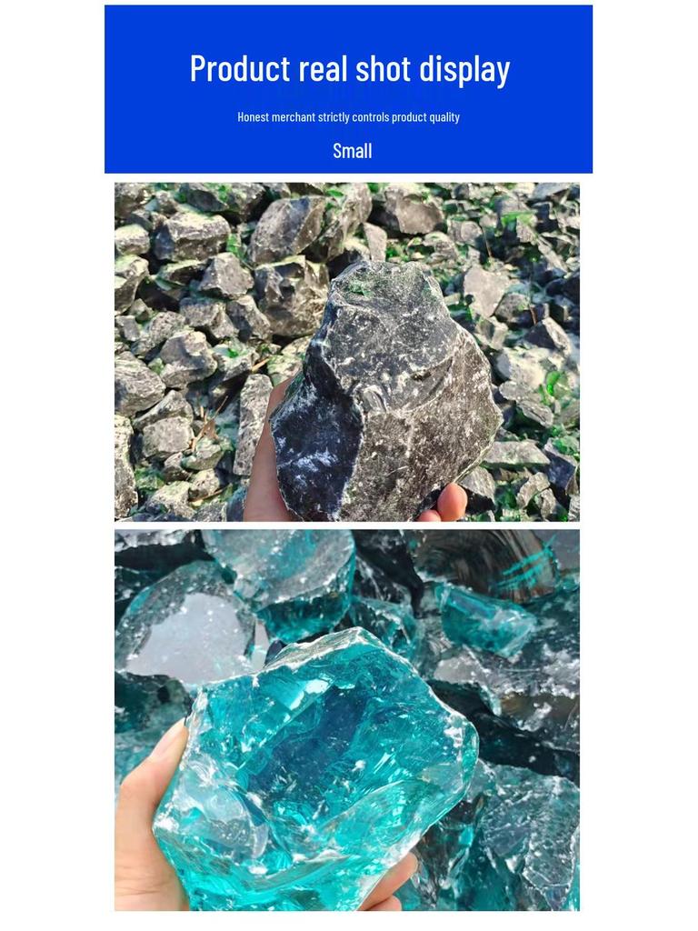 Large Irregular Glass Blocks for Garden and Courtyard Decoration