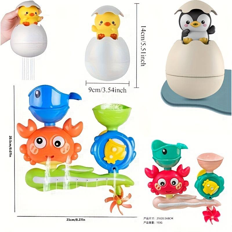 Baby Bath Toy Cute Crab Baby Shower Bathroom Toys Water Play Spinner with Suction Cup Waterwheel Games for Children Kids