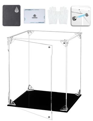 COOLTAKU Figur UV Magnetisch Magnetische Frontkollektion Mehr Zusammengebaut Acryl-Display Fleckenentfernungs-Tuch Figurenlagerung 20 x Tiefe 20 x Höhe Schwarz