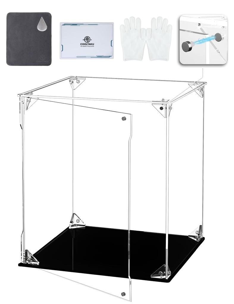 COOLTAKU Figure UV Magnetic Magnetic Front Collection More Assembled Acrylic Display Stain Cleaning Cloth Figure Storage 20 X Depth 20 X Height Black