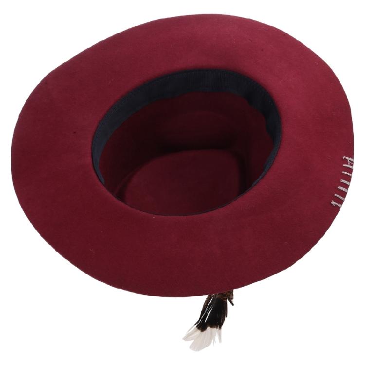 Wool Homburg Exotic Feather Wool Hat Gifts for Comedy Hat Wide Brimmed Unisex Wear for Gatherings Photo Props