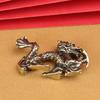 Vintage Ornament Retro Zodiac Dragon Socha Mosazný Dekor Prosperita Čínský styl Dragon Luck