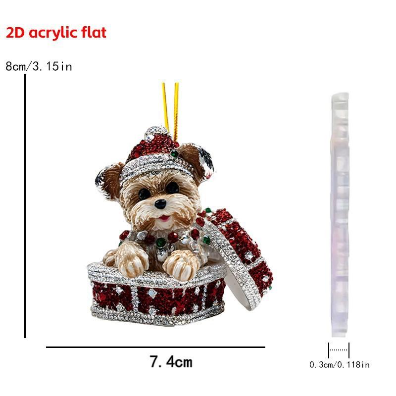 Christmas Tree Pendant Acrylic 2D Cartoon Santa Claus Snowman Festive Hanging Ornaments For Christmas Tree Decor Cute Cartoon