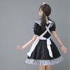 Cosplay Japanese Anime New 4-Piece Maid Outfit Cute Princess Dress Black and White Checkered Bow Maid Style