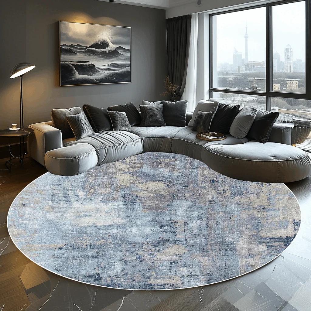Abstract Round Carpet Living Room Decoration Home Modern Bedroom Decor Carpet Balcony  Washroom Floor Mat  Washable Pet Rugs