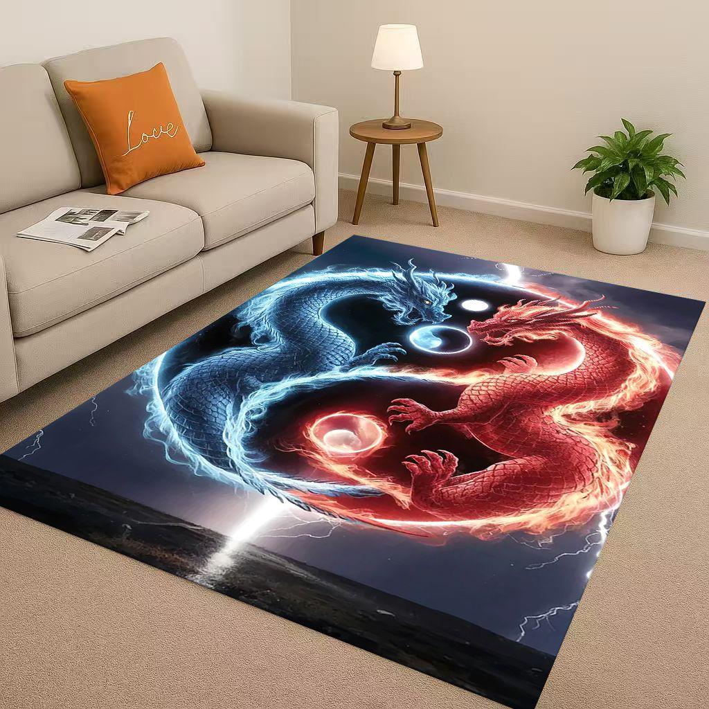 New Yin Yang Chinese Tai Chi Natural Balance Art Living Room Non-Slip Area Rug Soft Carpet for Bedroom Sofa,Home Decor Doormat