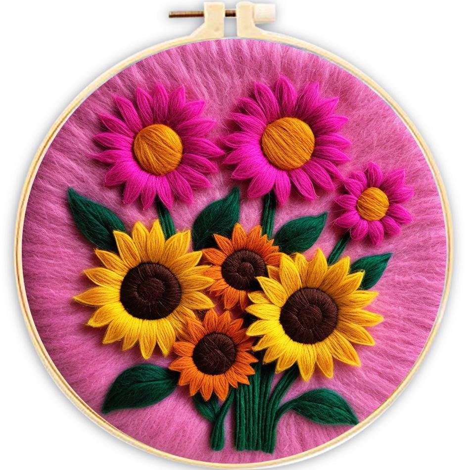 Набор для вышивания из шерстяного фетра ручной работы: Ландшафтный дизайн для детей и начинающих 2020 (Includes Embroidery Hoop)