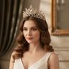 Elegante Barock Kristall Krone Wunderschöne Strass Tiara Trendige Barock Königin Diademe Hochzeit Braut