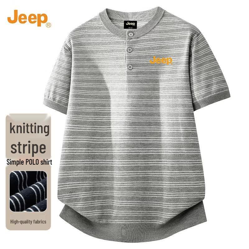 

JEEP Men s Striped Round Neck Short Sleeve T-Shirt 3XL