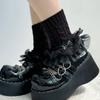 Y2k Lace Knitted Gloves Foot Warmer Lolita Hand Sleeves Fairy Bow Knot Gloves  For Women/Girls