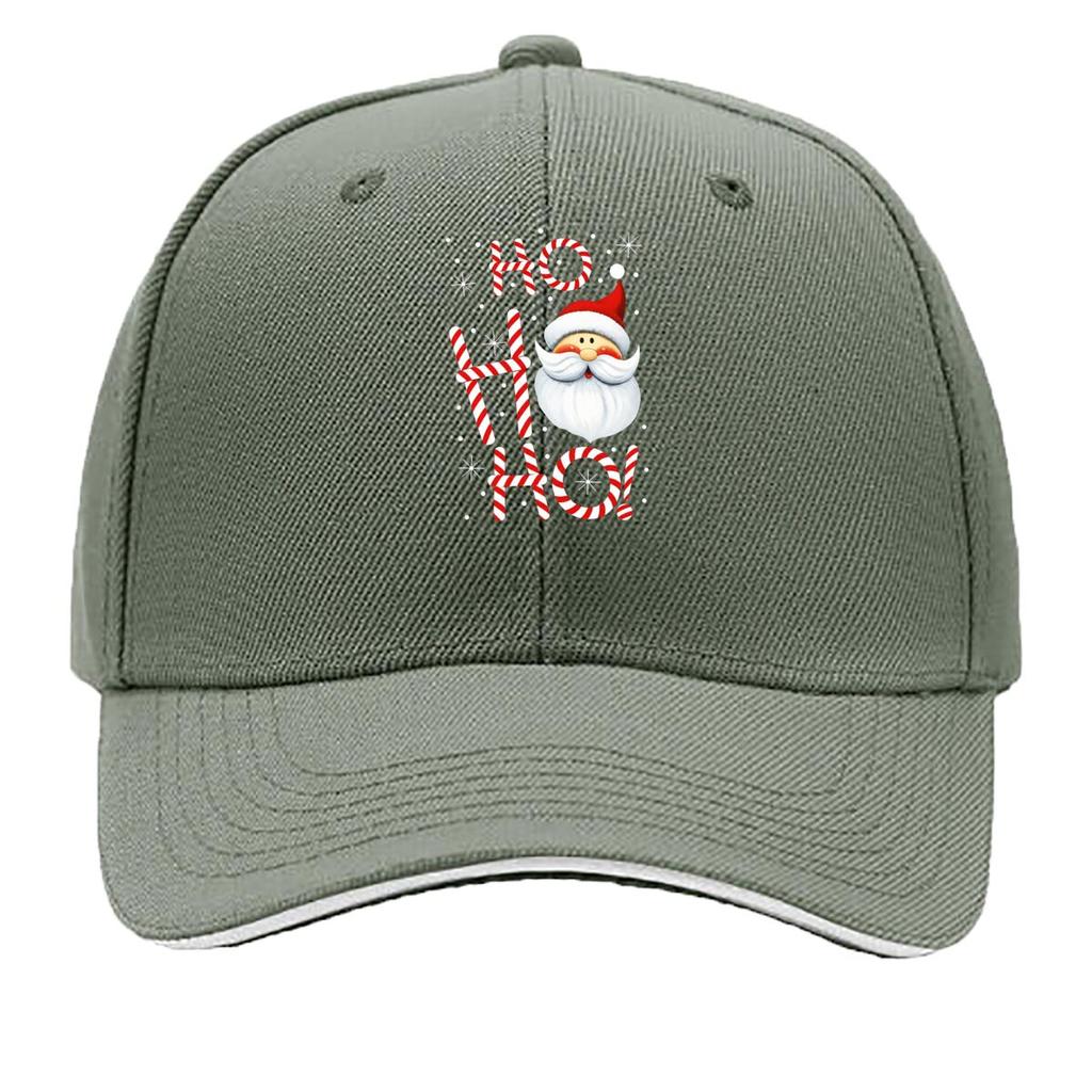 Ho Ho Ho Santa Claus Christmas Candy Cane Sandwich Baseball Cap Sun Cap Outdoor Workouts Hat