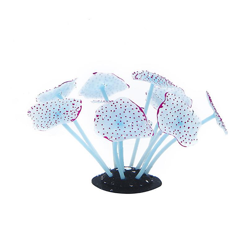 Colorful Silicone Simulation Coral  Ornaments Realistic Mushroom Shape Aquarium Fishbowl Glowing