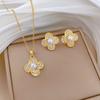 Full of Zirconium Exquisite Wind Copper Micro-inlaid Earrings Necklace Set Combination