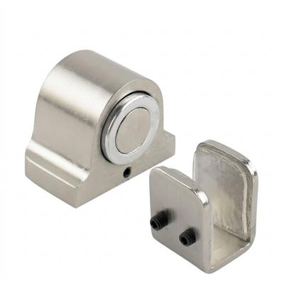 No-Drill Magnetic Glass Door Stopper, Heavy Duty Stainless Steel Floor Mounted Door Stop, Strong Suction for 10-12mm Glass Doors