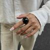 Vintage Irregular Smooth Resin Plastic Ring for Women, New Trend Bohemian Geometric Ring, Aesthetic Party Jewelry
