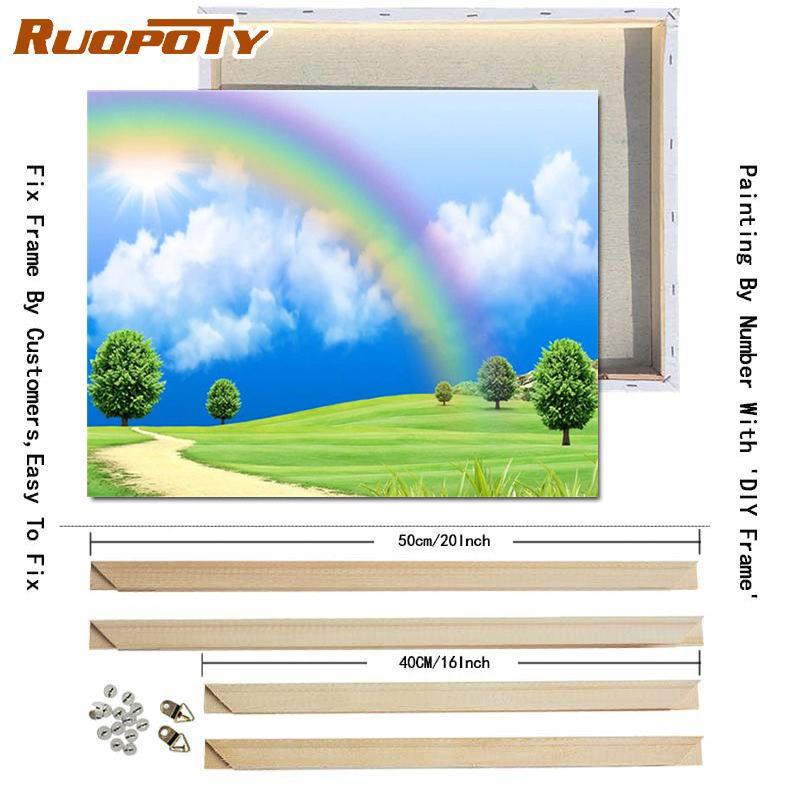 RUOPOTY Digital Natural Scenery Hand-Painted Art Gift Diy Digital Painting Set Room Decoration