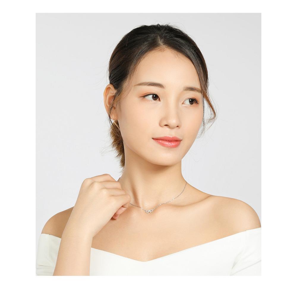 Fashionable New Necklace Bow Diamond Pendant Versatile Jewelry