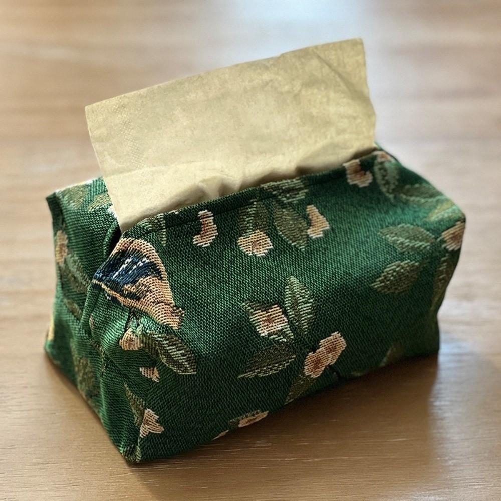 

Flower Pattern Tissue Bag Jacquard Napkin Holder New Tissue Storage Box 04