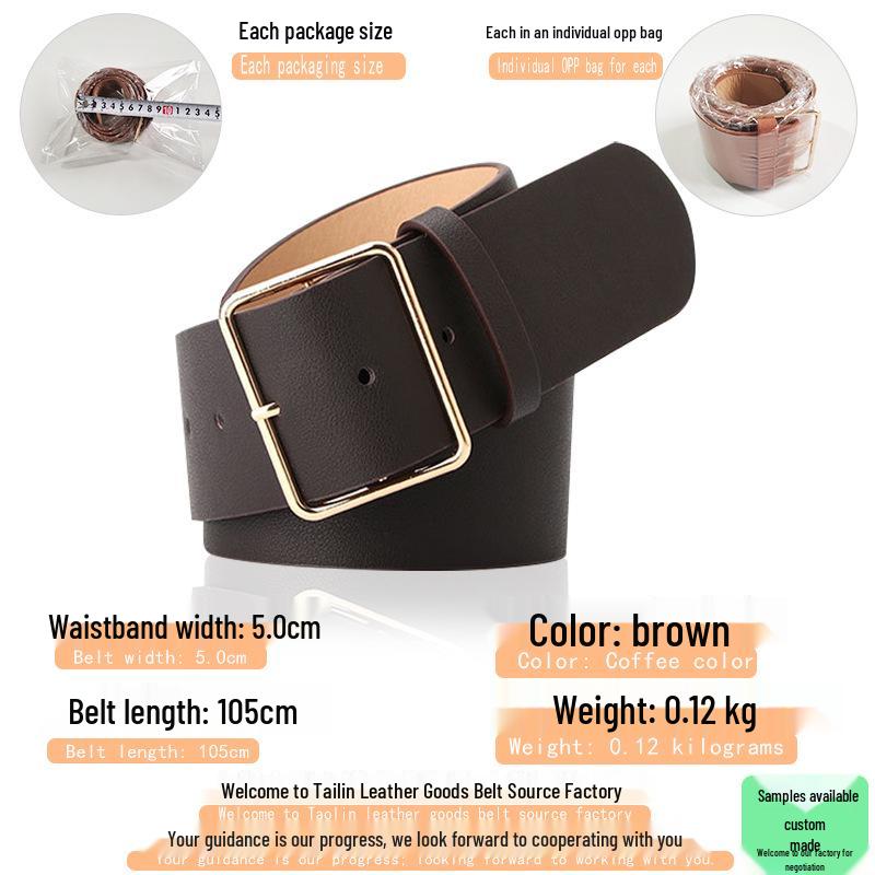 Schicker Damenbreitgürtel mit Schnalle: Stilvolles Accessoire für Daunenjacken, Trenchcoats und Jeans