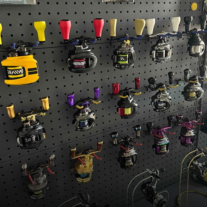 Fishing Reel Holder Fishing Reel Wall Organizer Quick-Release Tackle Storage Hanger For Boat Kayak Truck Garage Door Beach Shore