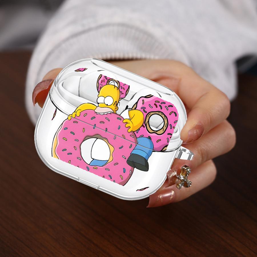 

Cartoon The S-simpsons Case For Samsung Galaxy Buds 4Pro 3Pro 4 Pro 2Pro Live 2 3 FE Clear Earphone Cases Cover With Hook Buds 3 FE