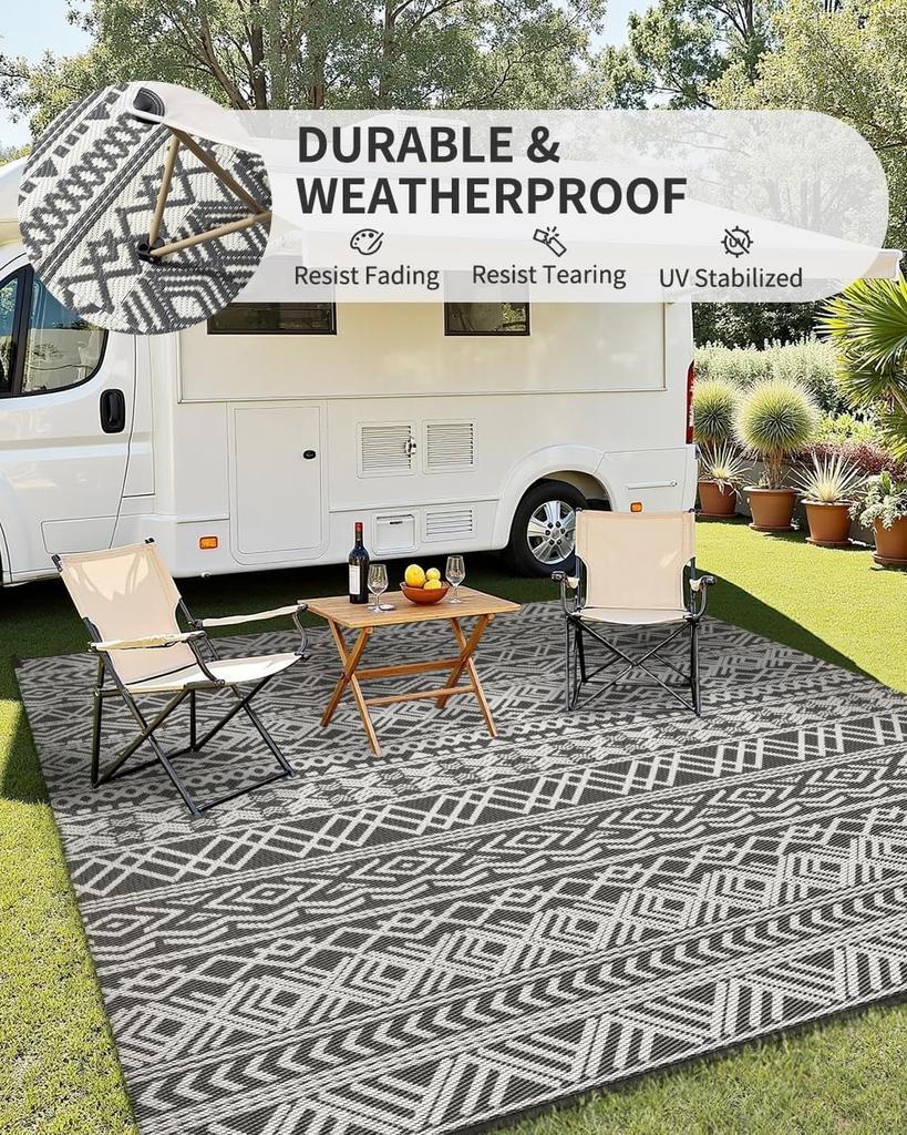 Outdoor Rug Carpet Waterproof 5x8 Outdoor Patio Rug Mat Reverisble Plastic Straw Outdoor Rug