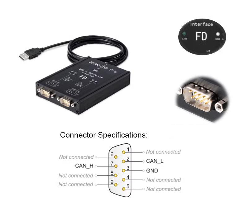 PCAN-USB Pro PCAN FD PRO 12Mbit with LIN USB to CAN Adapter 2CH CAN FD Compatible with IPEH-004061 for PEAK