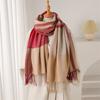 Long Length Checkered Scarf Imitation Wool Texture Wool Texture Scarf Warm Scarf  Couples