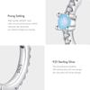 Modian 925 Sterling Silver Shiny Round Blue Opal Ear Buckles Fashion Hoop Earrings For Women Original Design Party Fine Jewelry